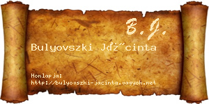Bulyovszki Jácinta névjegykártya